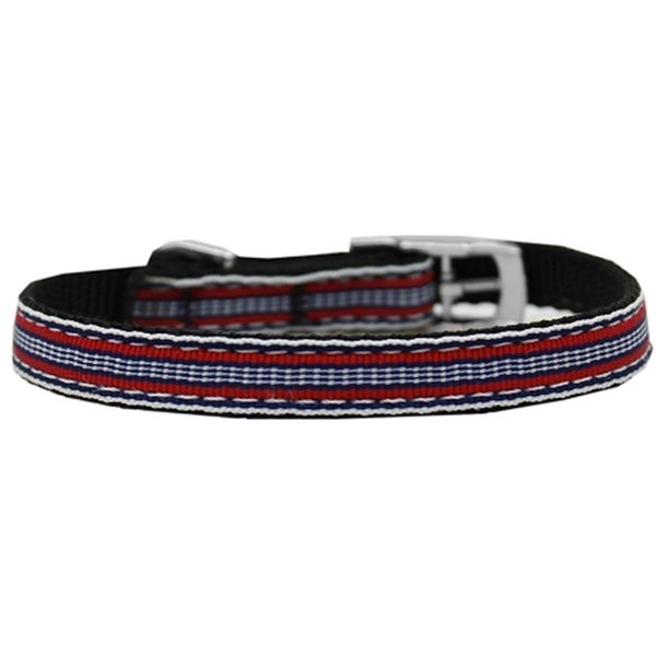 Pet Pal Preppy Stripes Nylon Dog Collar with Classic Buckles 0.37 in.Red & White Size 10 PE822954